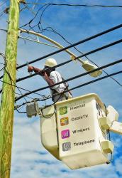 Innovative employee Russell Gumbs working on the St. Croix network (photo courtesy of Innovative). Innovative employee Russell Gumbs working on the St. Croix network (photo courtesy of Innovative).